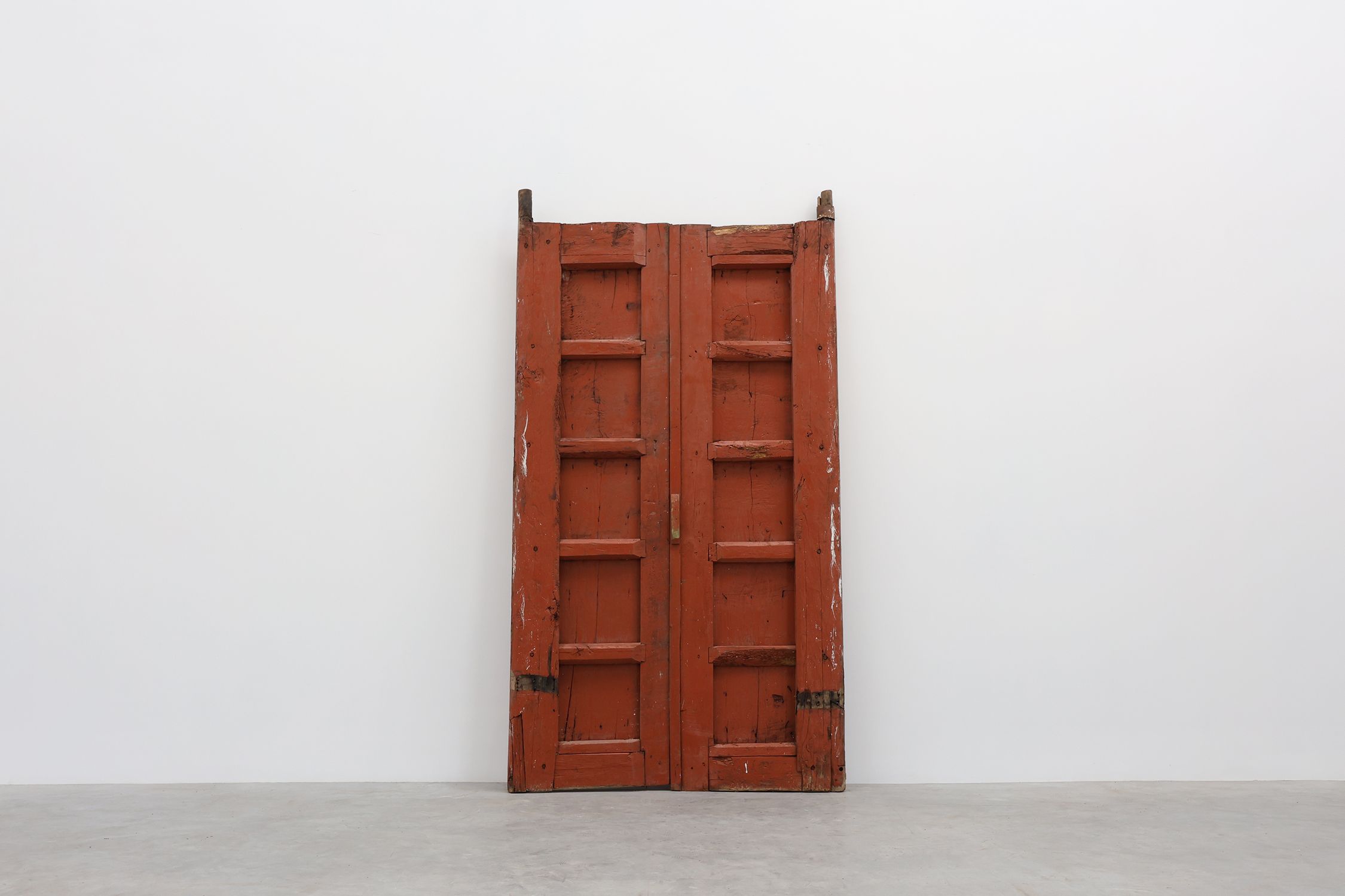 Large 17th century Monastery doors in terracotta lacquered oak, Portugalthumbnail
